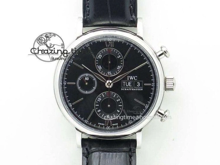 MIROTIME 0128 Portugieser Perpetual Calendar IW503406 V9F 1:1 Best Edition Silver Dial on Black Leather Strap A FastDry 7115